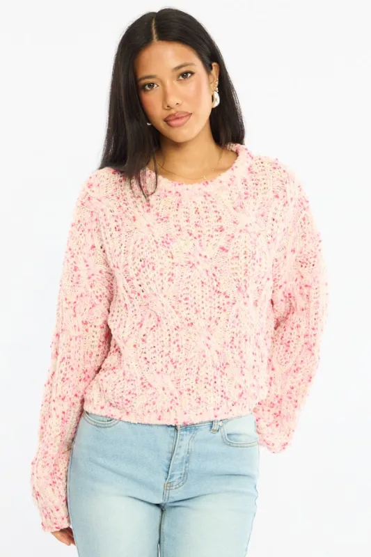 Multi Cropped Cable Knit made by Ally Fashion