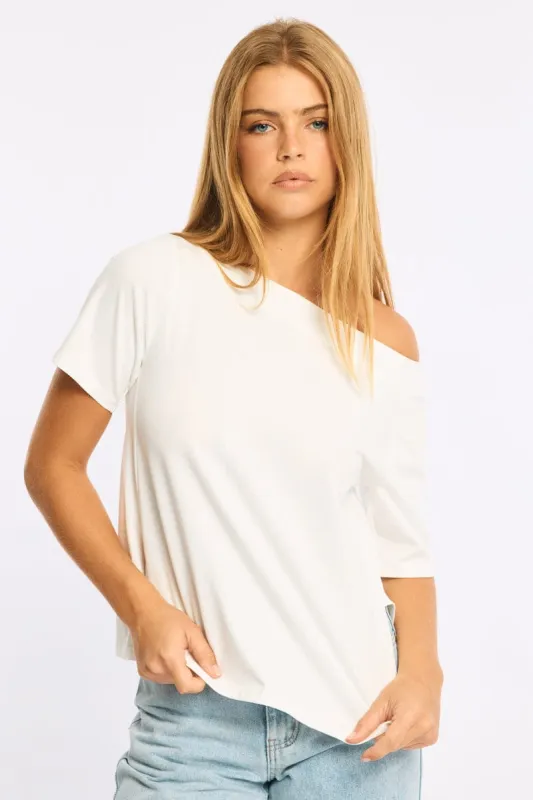 White One Shoulder Top made by Ally Fashion