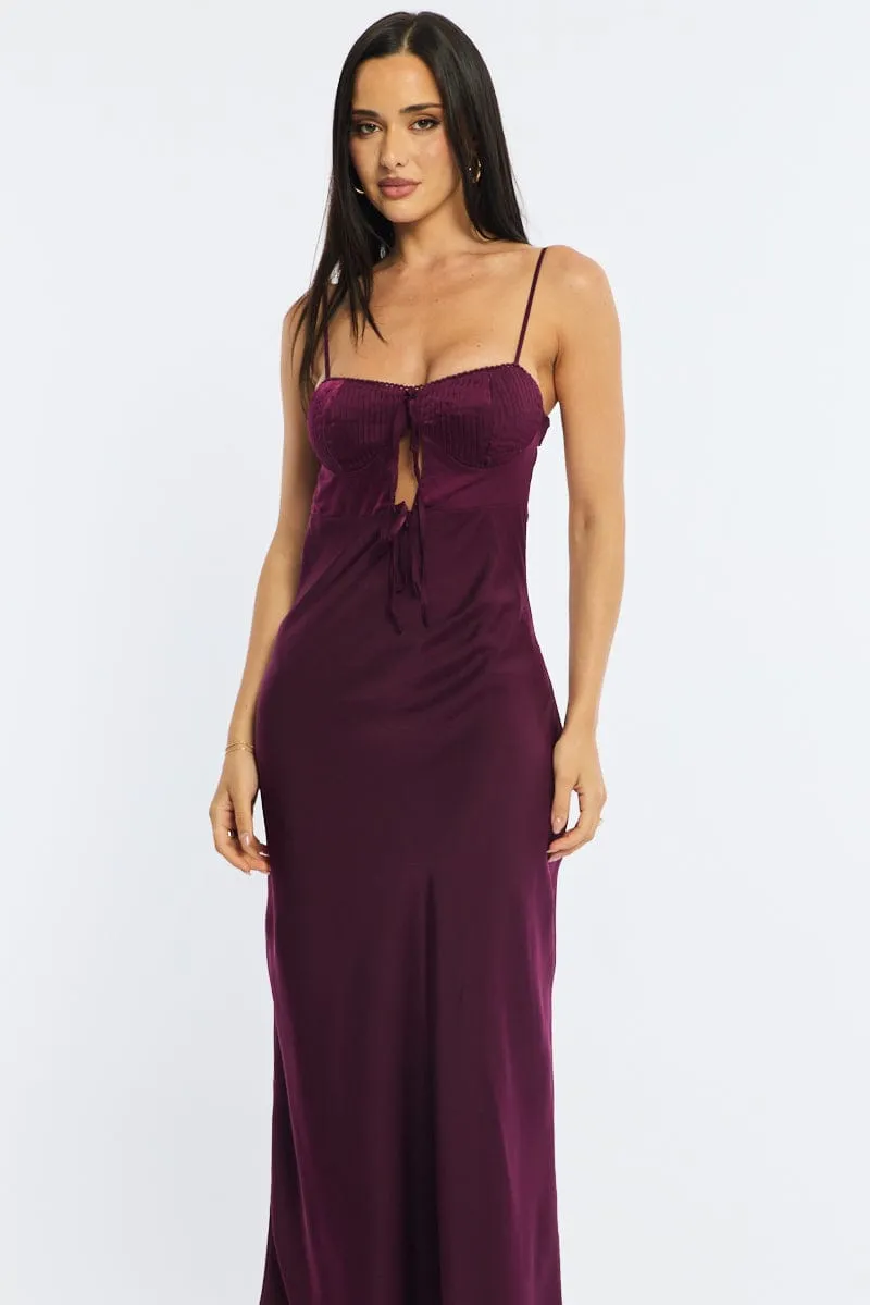 Red Midi Dress Ribbon Detail Satin sold by Ally Fashion product image thumbnail 2