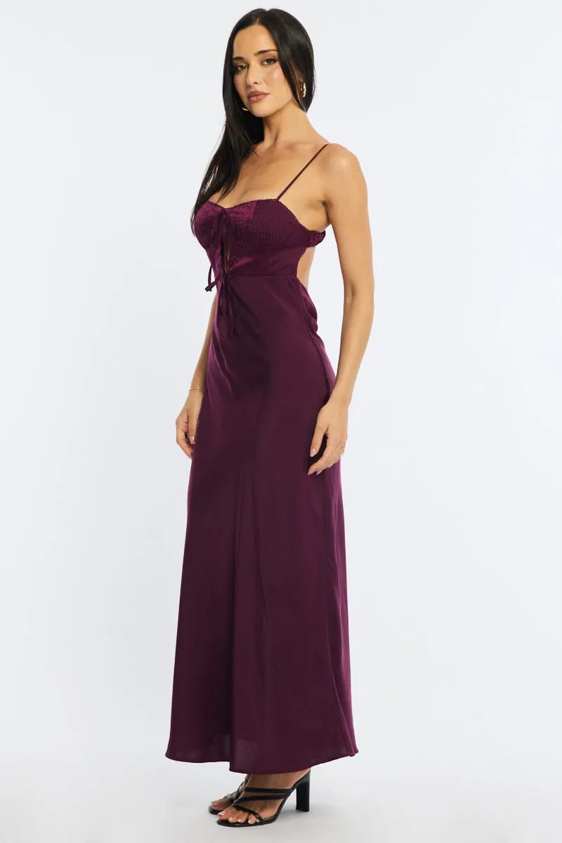 Red Midi Dress Ribbon Detail Satin sold by Ally Fashion product image thumbnail 3