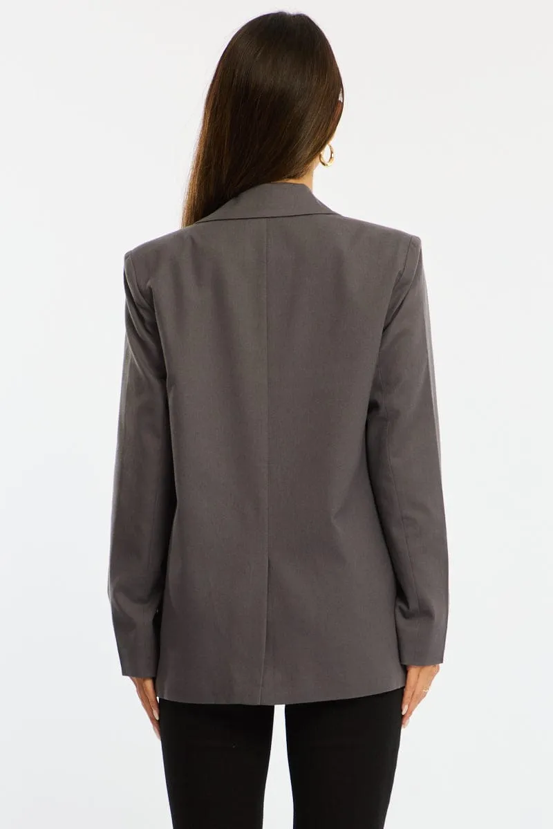 Grey Oversized Blazer sold by Ally Fashion product image thumbnail 5