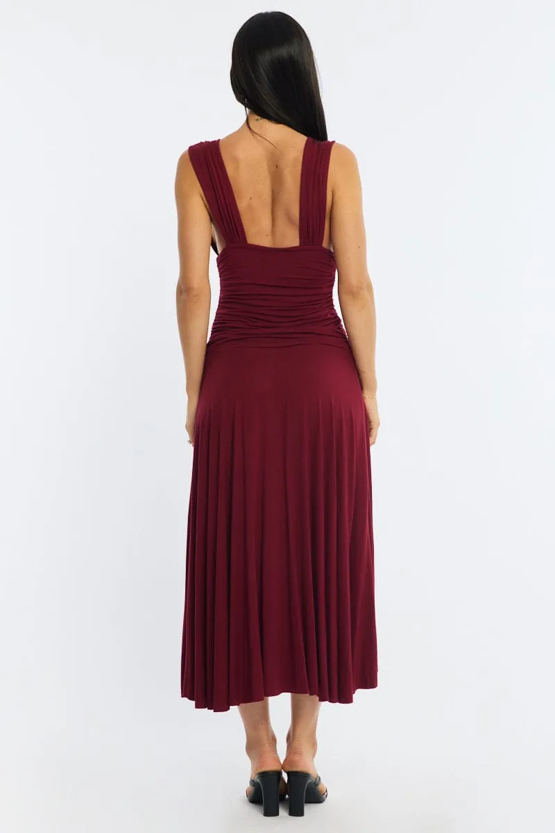 Red Midi Dress Hanky Hem sold by Ally Fashion product image thumbnail 5