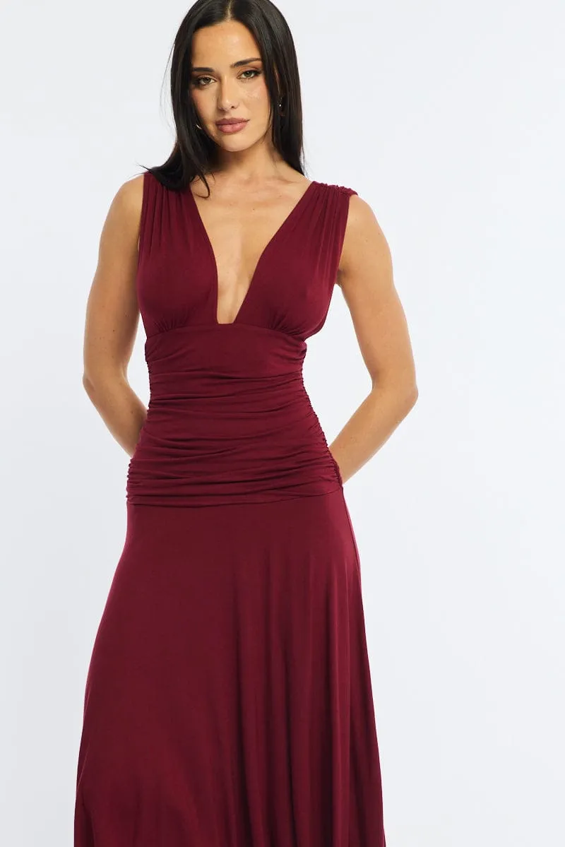 Red Midi Dress Hanky Hem sold by Ally Fashion product image thumbnail 2