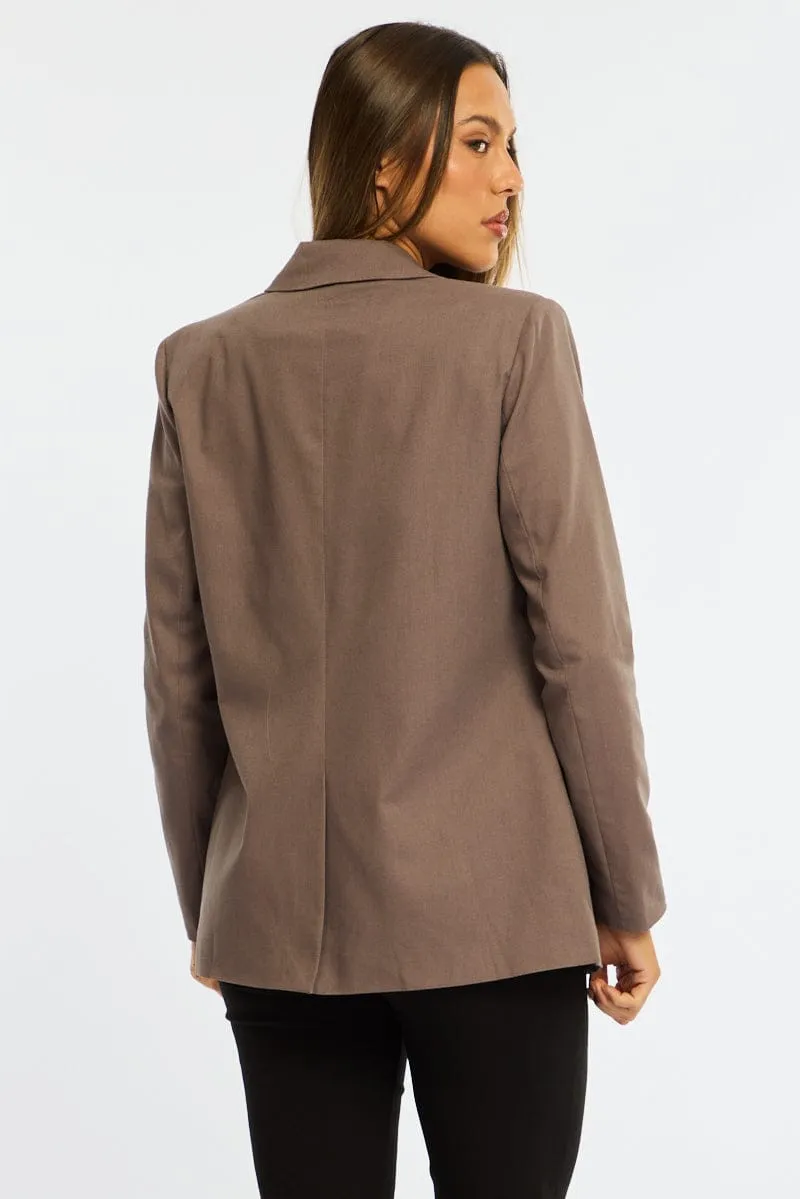 Brown Oversized Blazer sold by Ally Fashion product image thumbnail 5