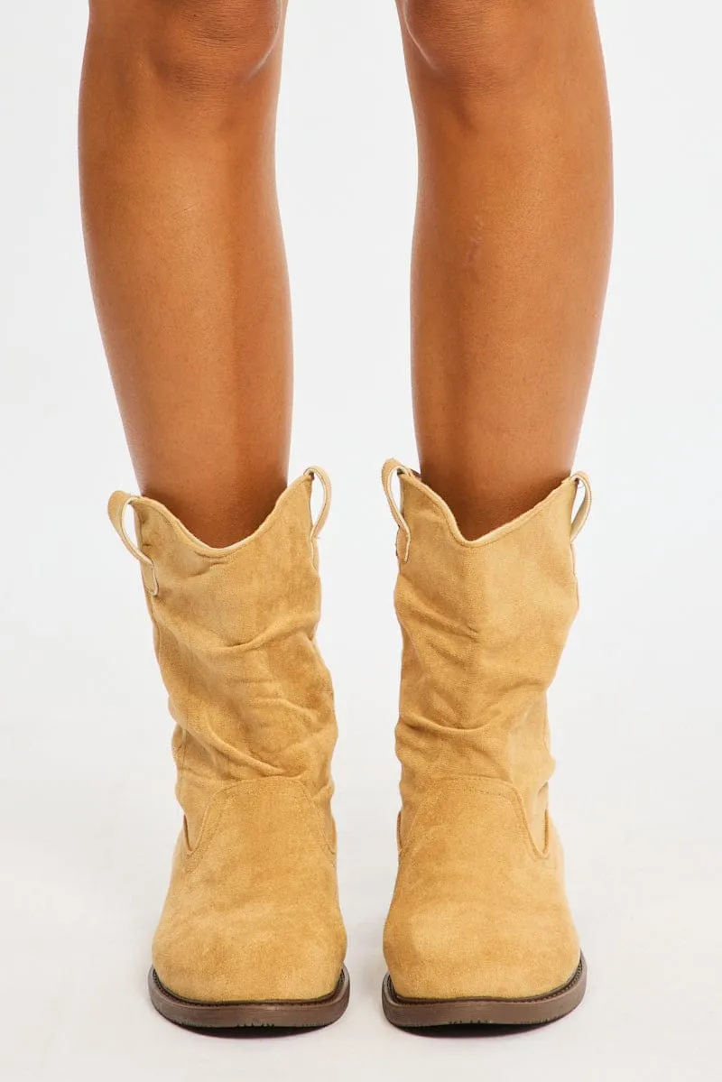 Beige Ruched Ankle Boots sold by Ally Fashion product image thumbnail 2