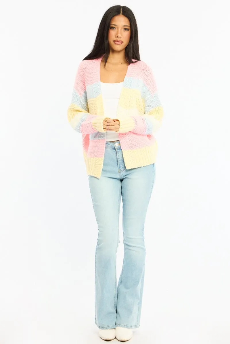Blue Stripe Oversized Knit Cardigan Long Sleeve sold by Ally Fashion product image thumbnail 2
