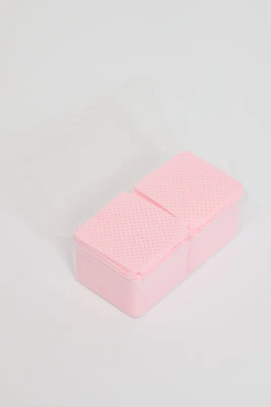 Pink 200 Pcs Nail Wipes Nail Polish Remover Pads made by Ally Fashion