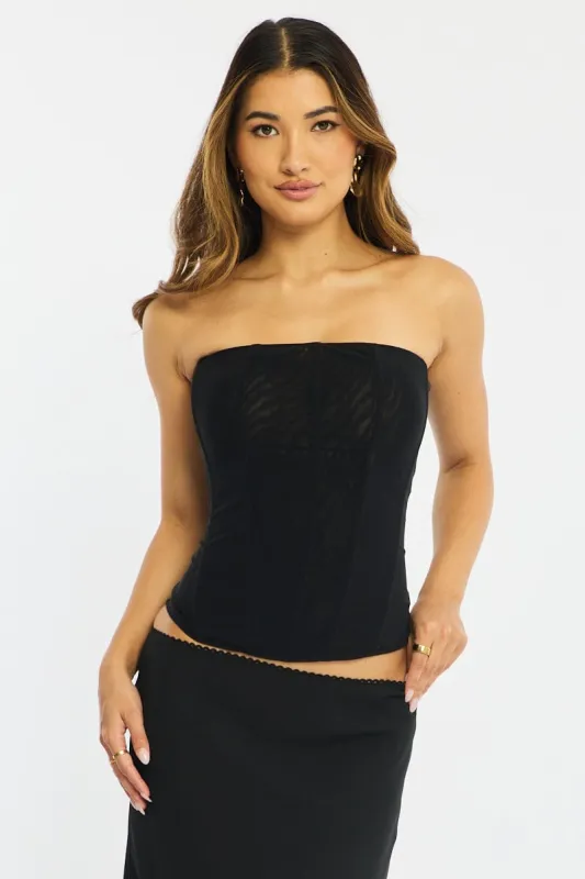 Black Corset Top Sleeveless made by Ally Fashion