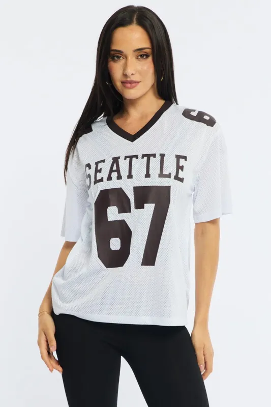 White Sport Tee Short Sleeve sold by Ally Fashion