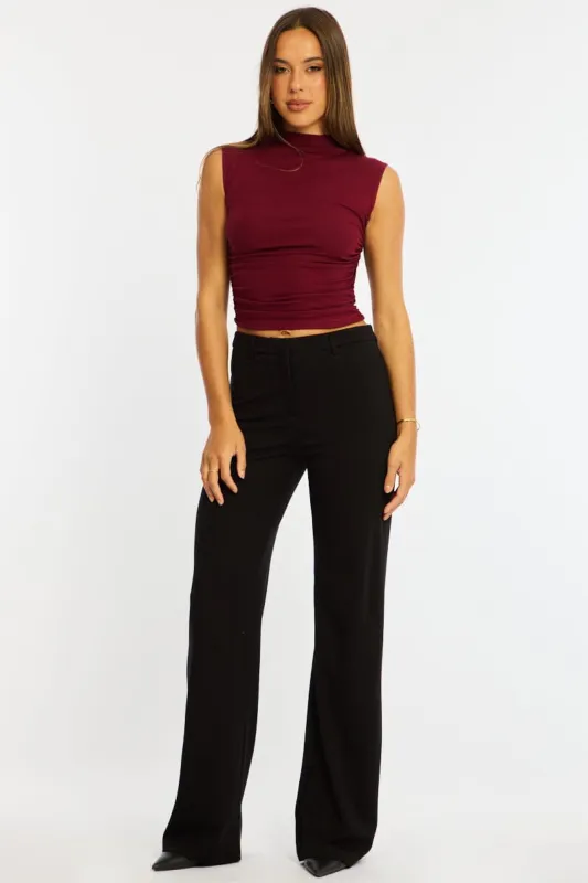 Black Straight Leg Pants Ponte made by Ally Fashion