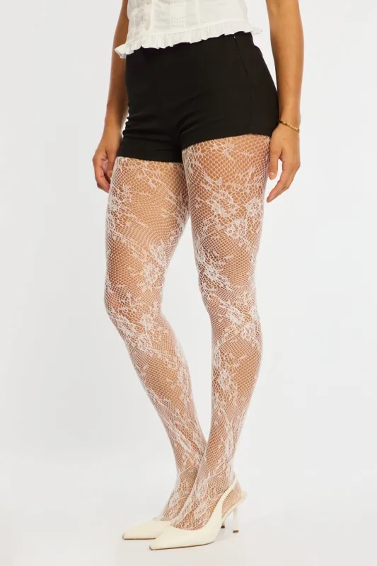 White Lace Tights made by Ally Fashion