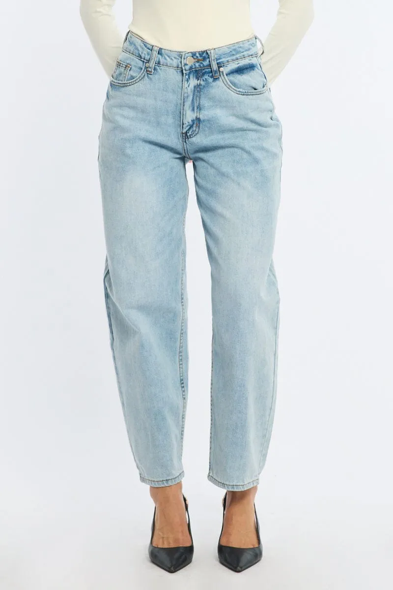 Denim Barrel Leg Jeans Mid Rise sold by Ally Fashion product image thumbnail 2