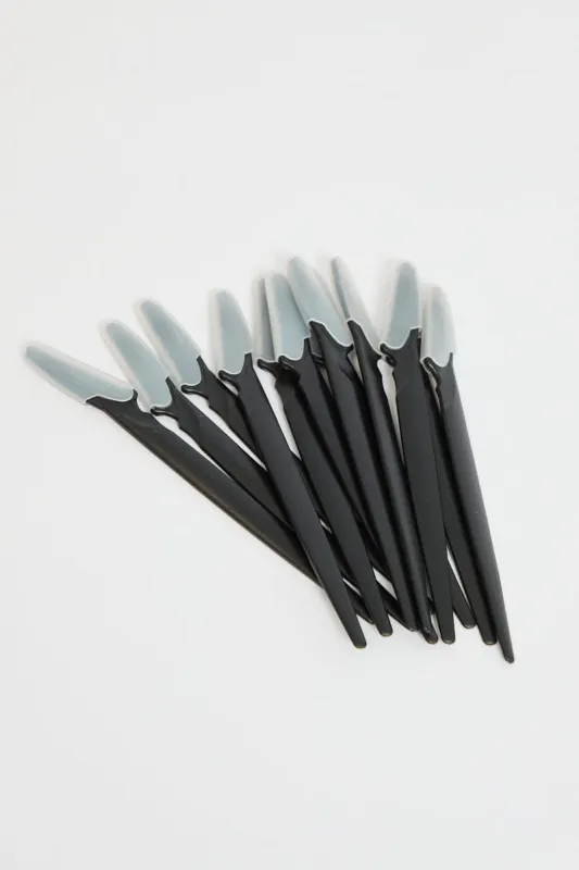 Black 12 Pk Portable Eyebrow Razor Trimmer made by Ally Fashion