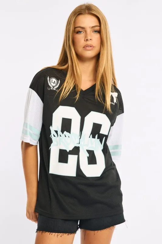 Black Sports Tee Short Sleeve made by Ally Fashion