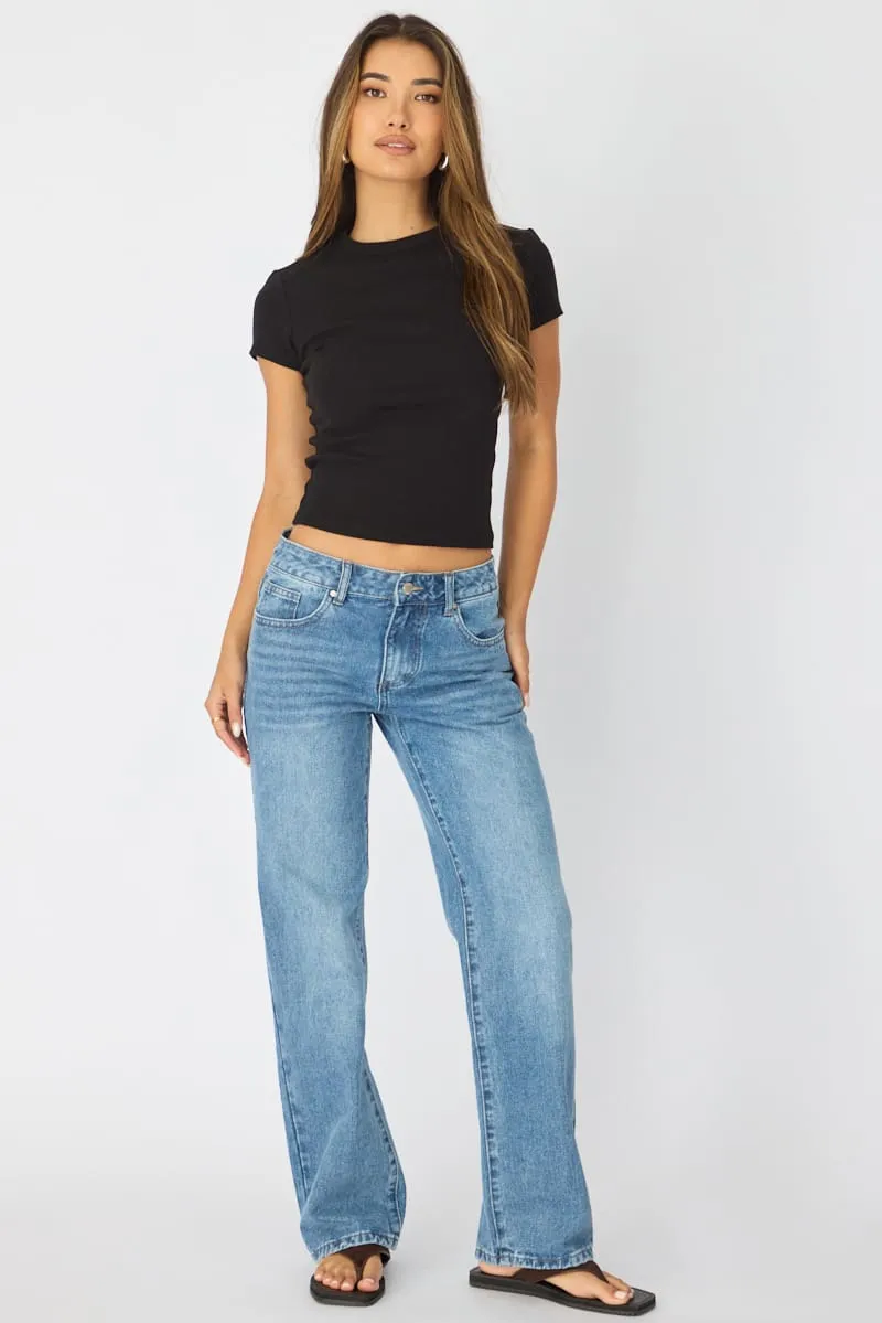 Black T-shirt Short Sleeve Crew Neck sold by Ally Fashion product image thumbnail 2