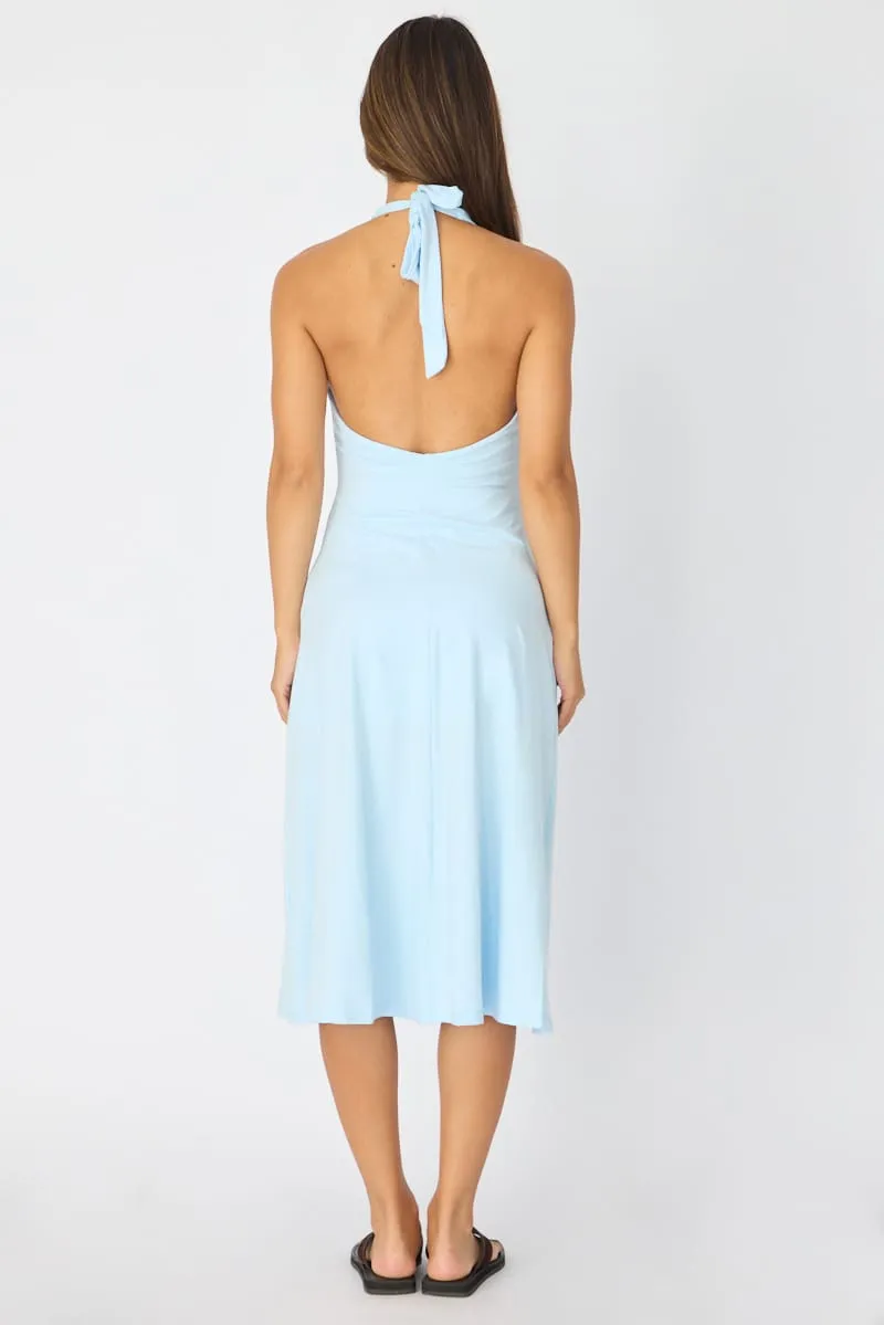 Blue Midi Dress Deep V-neck sold by Ally Fashion product image thumbnail 5