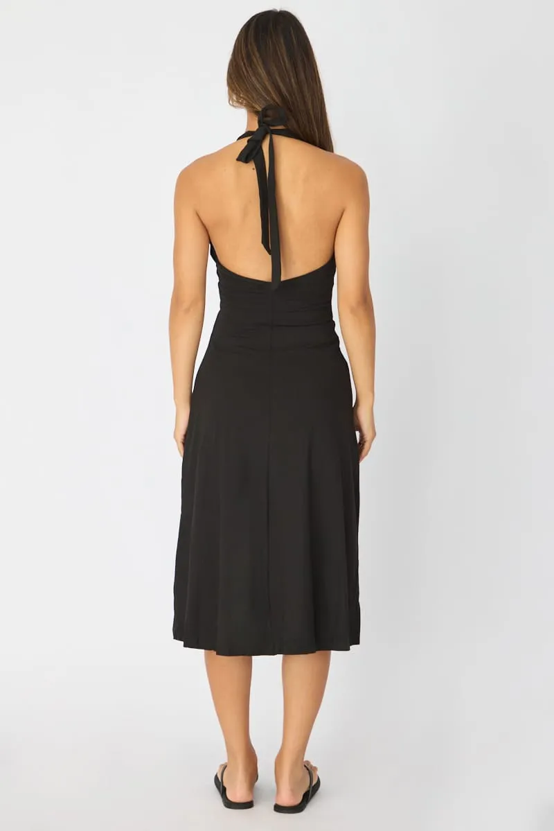 Black Midi Dress Deep V-neck sold by Ally Fashion product image thumbnail 5