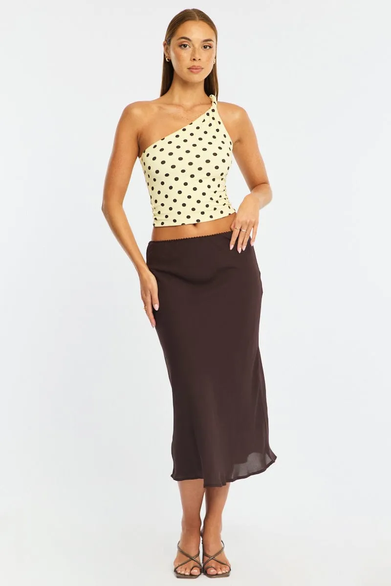 Yellow Polka Dot One Shoulder Top sold by Ally Fashion product image thumbnail 3