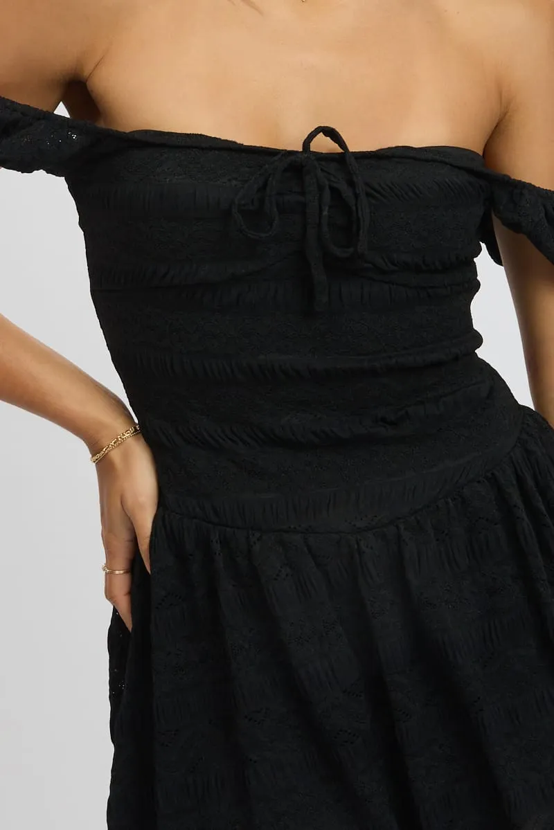 Black Fit And Flare Dress Drop Waist Mini sold by Ally Fashion product image thumbnail 5