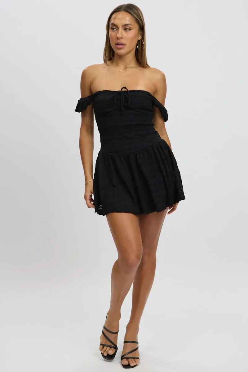 Black Fit And Flare Dress Drop Waist Mini sold by Ally Fashion