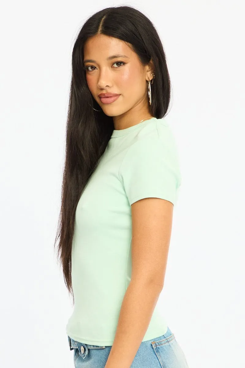 Green T-shirt Short Sleeve Crew Neck sold by Ally Fashion product image thumbnail 3