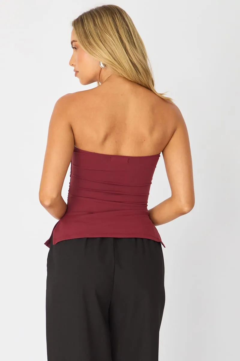 Red Bandeau Top Side Split sold by Ally Fashion product image thumbnail 5