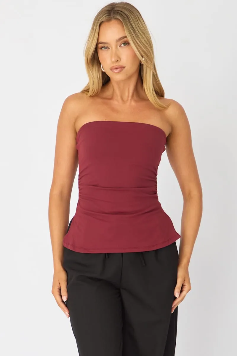 Red Bandeau Top Side Split sold by Ally Fashion product image thumbnail 2