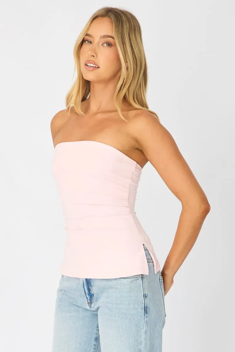 Pink Bandeau Top Side Split sold by Ally Fashion product image thumbnail 4