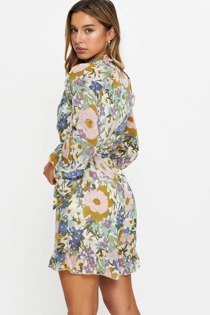 Print High Neck Frill Playsuit sold by Ally Fashion product image thumbnail 2
