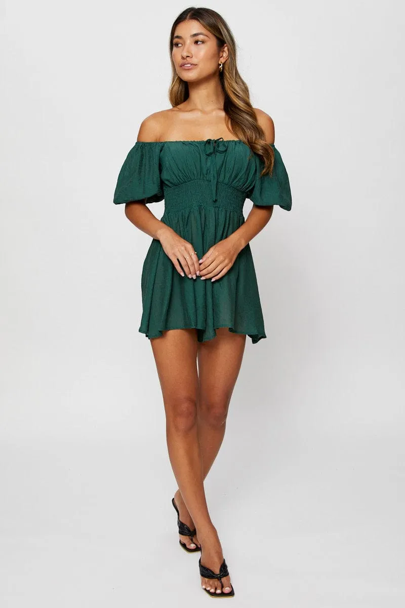 Green Playsuit Off Shoulder Mini sold by Ally Fashion product image thumbnail 2