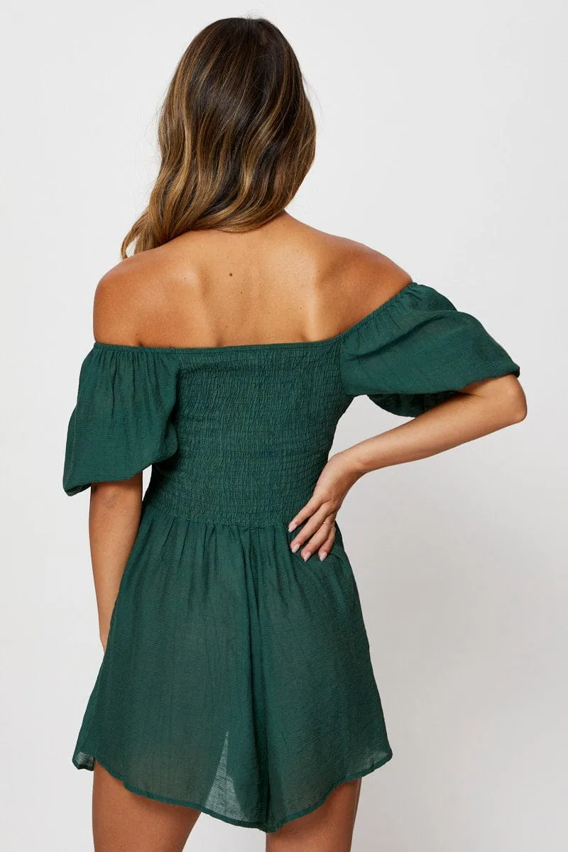 Green Playsuit Off Shoulder Mini sold by Ally Fashion product image thumbnail 5