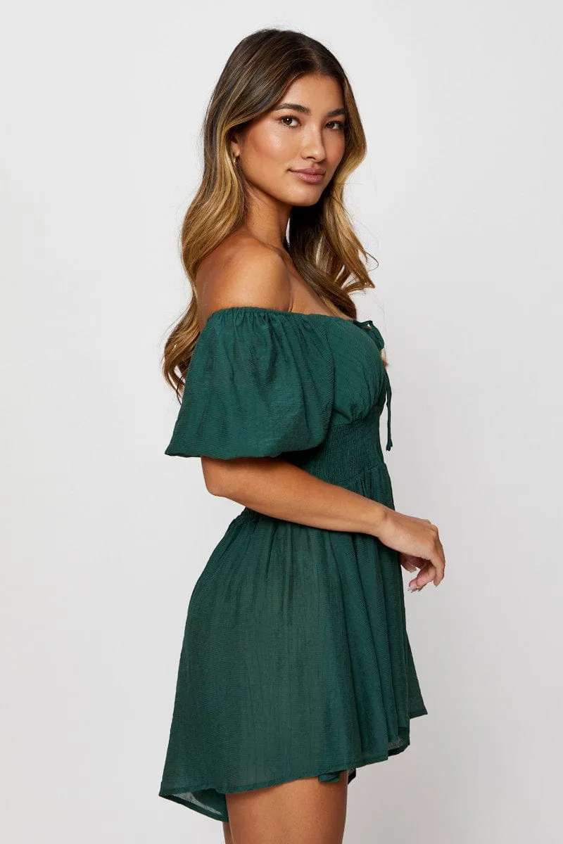 Green Playsuit Off Shoulder Mini sold by Ally Fashion product image thumbnail 4