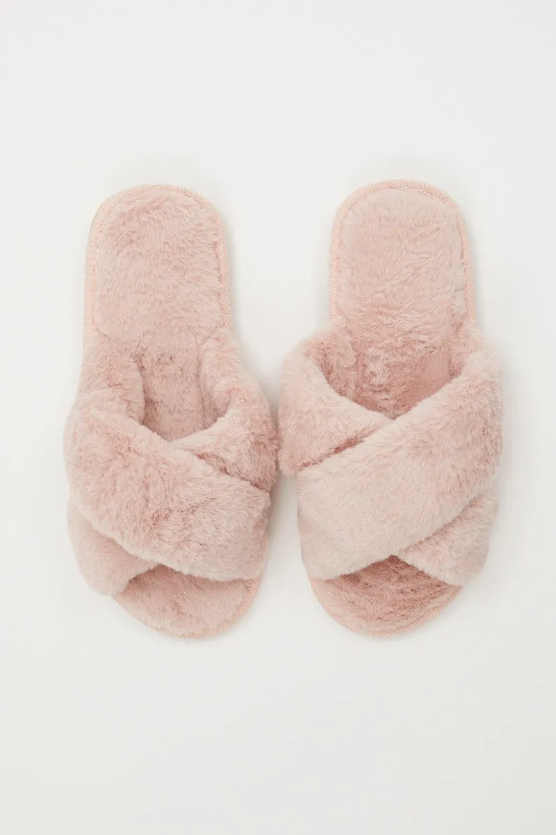 Pink Fluffy Slipper Slides sold by Ally Fashion product image thumbnail 2
