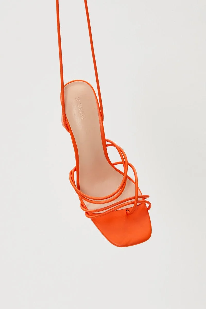Orange Stacey Stappy Tie Up High Heel Sandal sold by Ally Fashion product image thumbnail 3