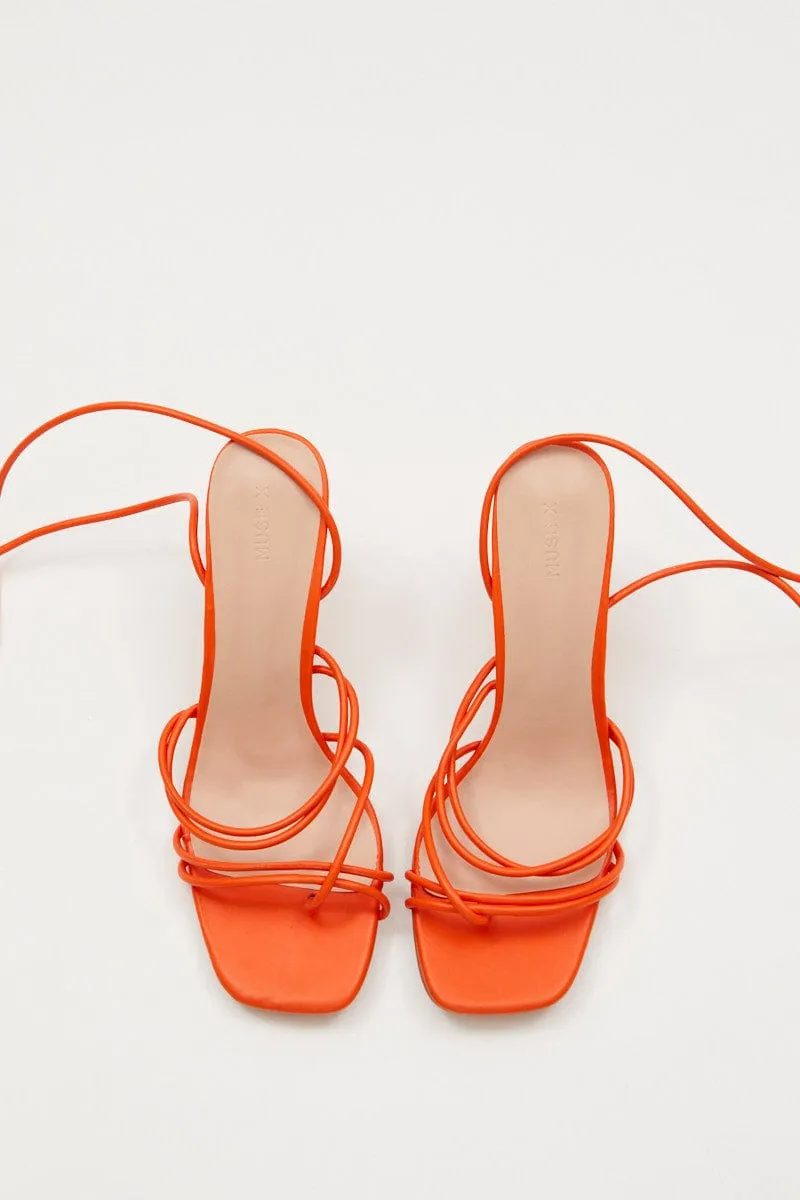Orange Stacey Stappy Tie Up High Heel Sandal sold by Ally Fashion product image thumbnail 2