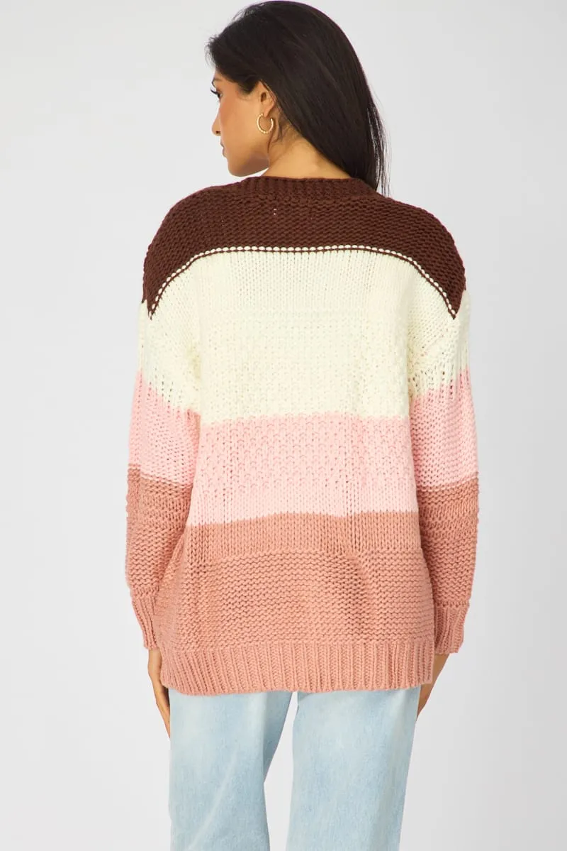 Multi Stripe Oversized Cardigan Stripe Knit sold by Ally Fashion product image thumbnail 5