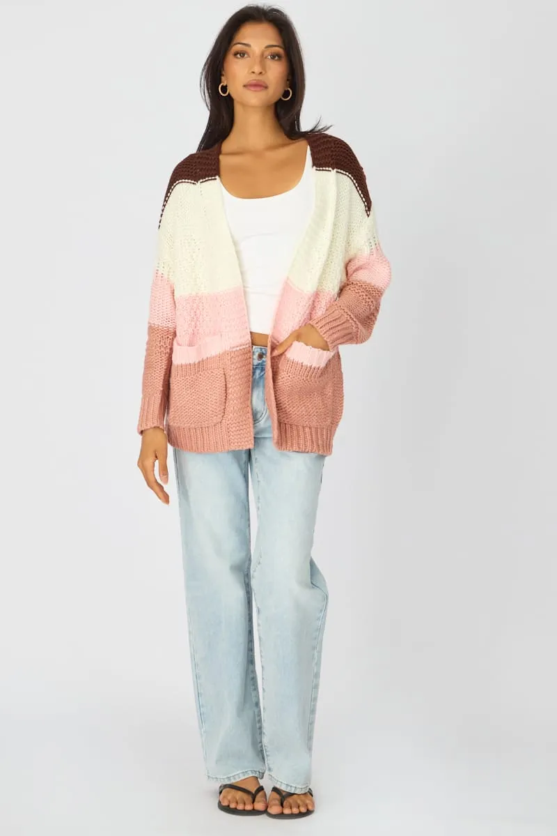 Multi Stripe Oversized Cardigan Stripe Knit sold by Ally Fashion product image thumbnail 3