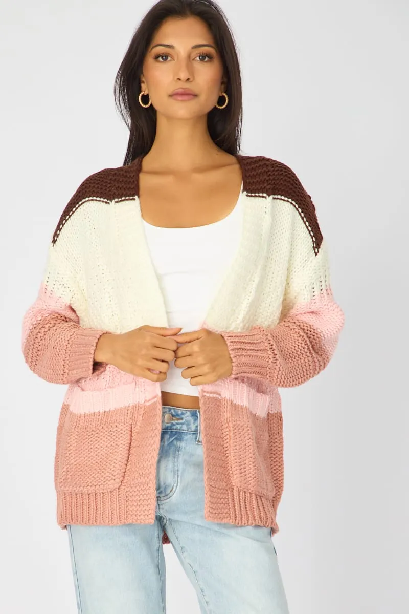 Multi Stripe Oversized Cardigan Stripe Knit sold by Ally Fashion product image thumbnail 4