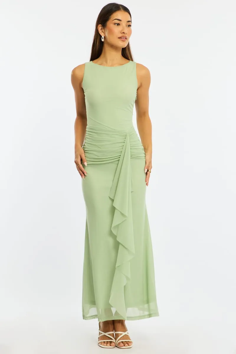 Green Maxi Dress Mesh sold by Ally Fashion