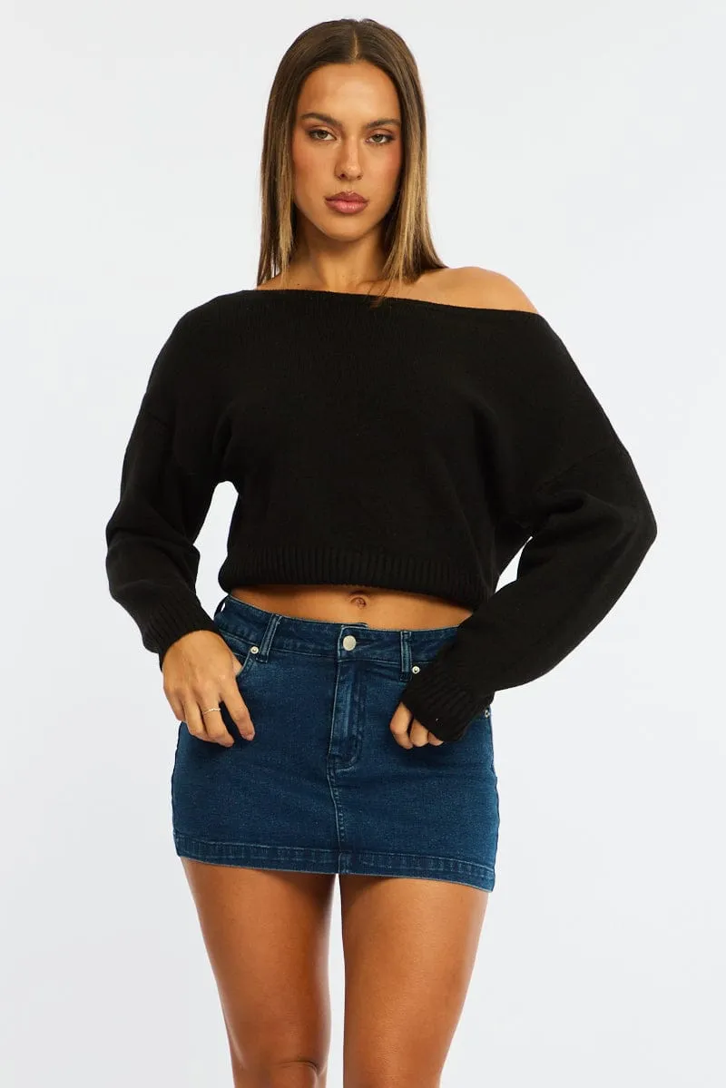 Denim Mid Rise Mini Skort Skirt sold by Ally Fashion