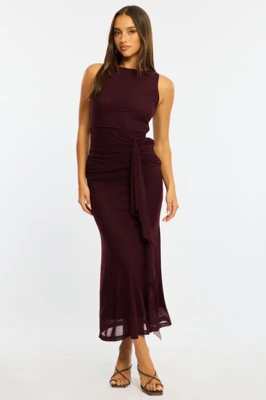 Red Maxi Dress Mesh made by Ally Fashion