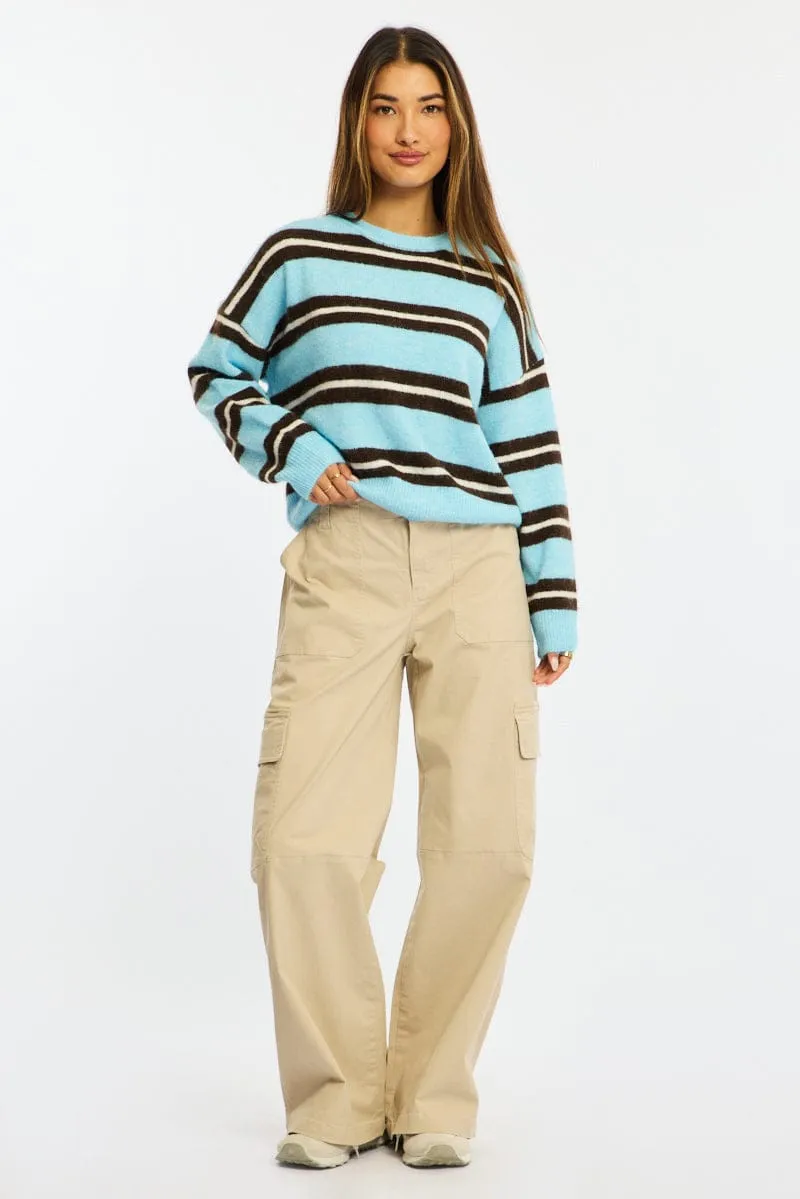 Blue Stripe Stripe Knit Jumper Light Weight sold by Ally Fashion product image thumbnail 2