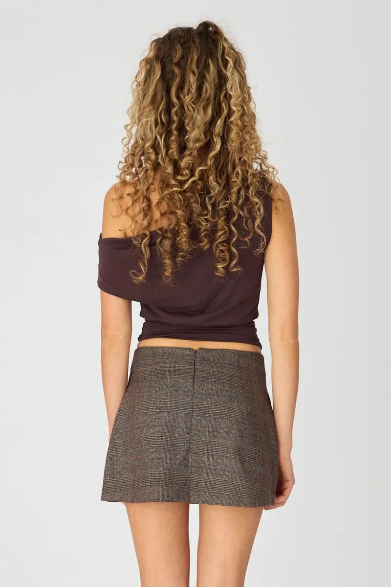 Multi Check Mini Skort Skirt High Rise Tailored sold by Ally Fashion product image thumbnail 5