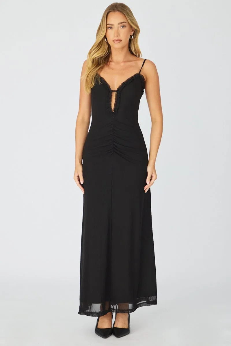 Black Maxi Dress Cut Out Detail Mesh sold by Ally Fashion product image thumbnail 3