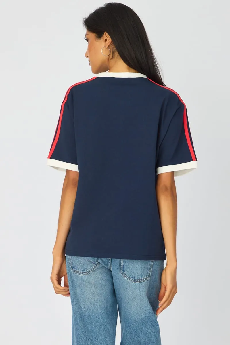 Blue Graphic Tee Short Sleeve sold by Ally Fashion product image thumbnail 5