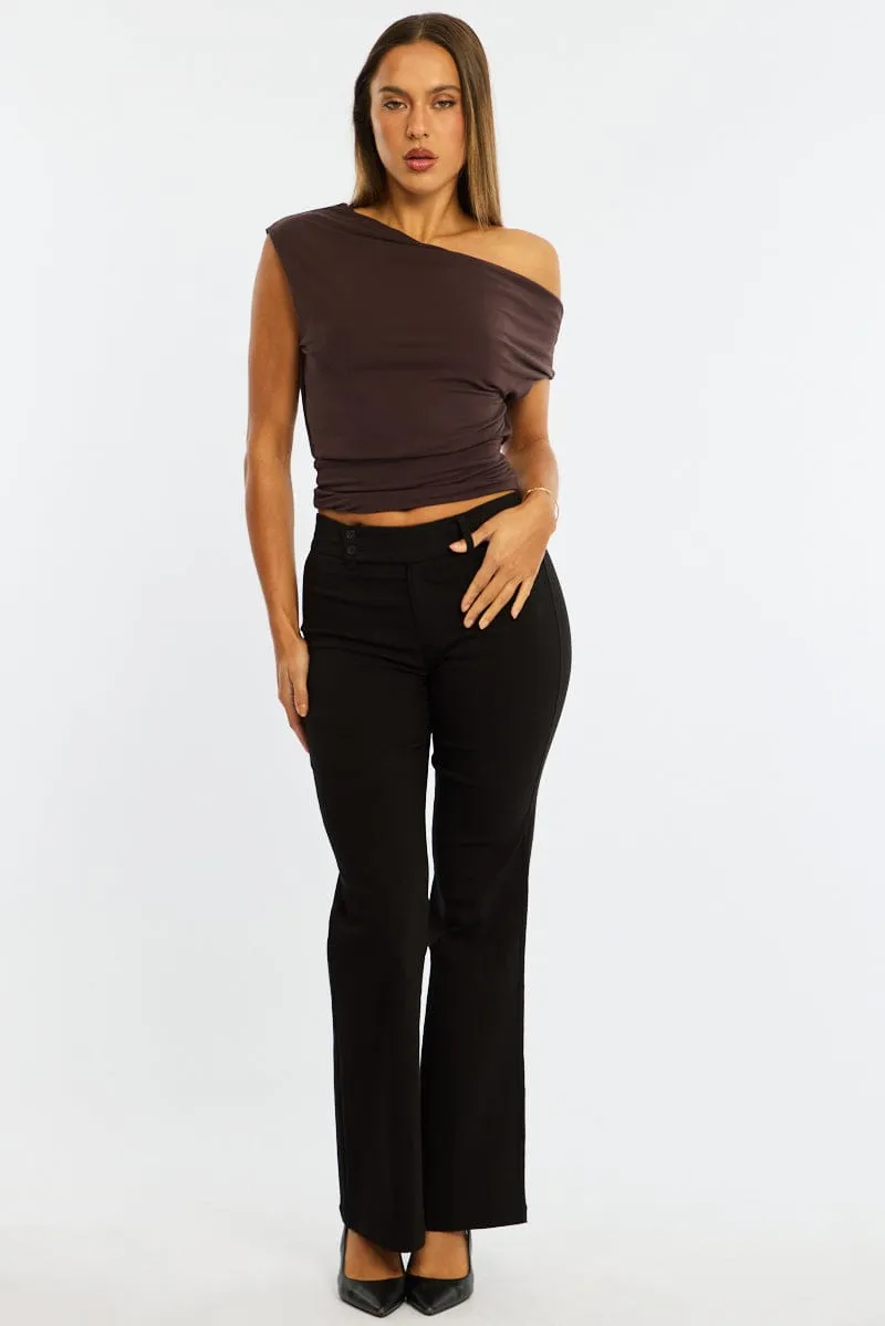 Black Work Wear Pants Mid Rise sold by Ally Fashion product image thumbnail 3