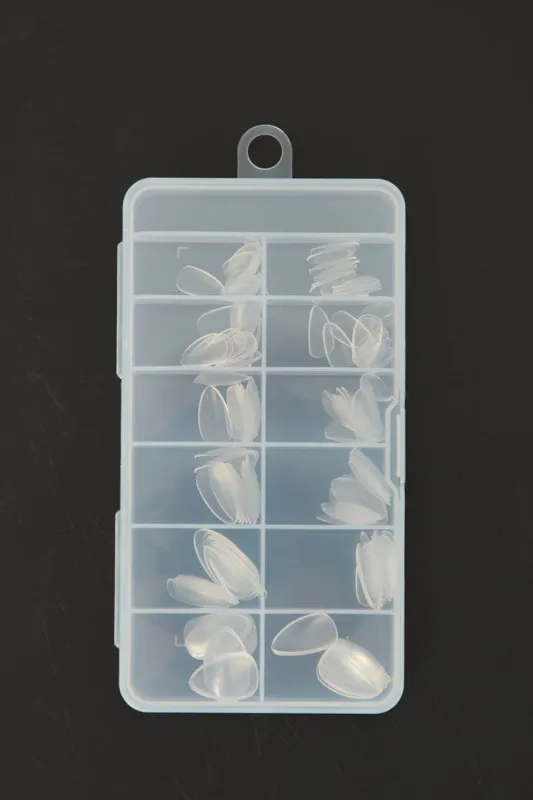 Metallic 120 Pcs Short Almond Shaped Half Matte Nail Tips made by Ally Fashion