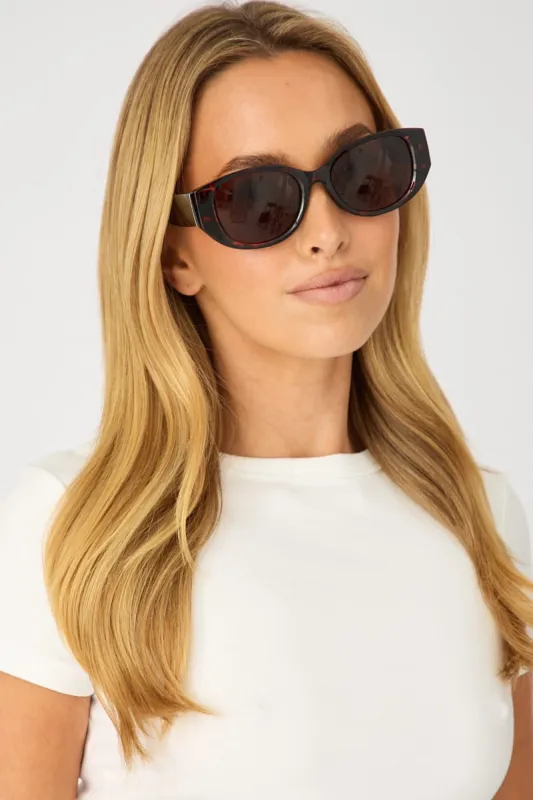 Brown Animal Print Fashion Sunglasses made by Ally Fashion