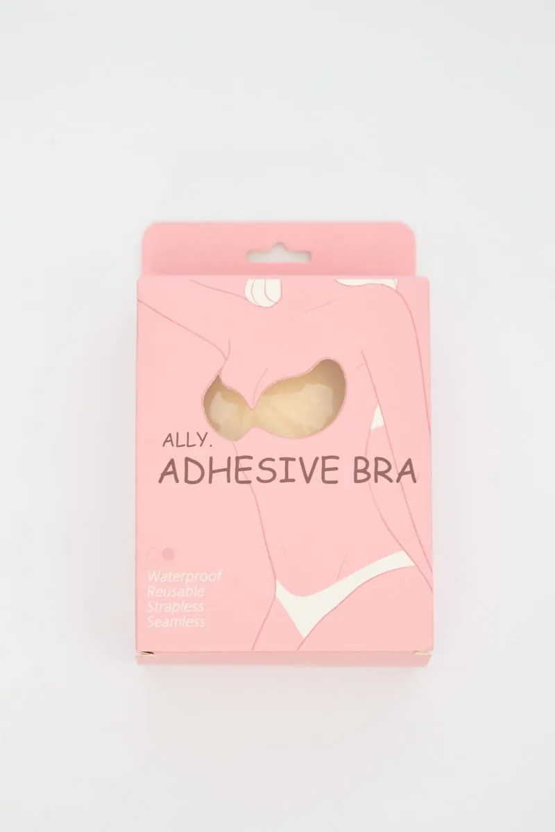 Beige Invisible Adhesive Bra Push-up Strapless sold by Ally Fashion