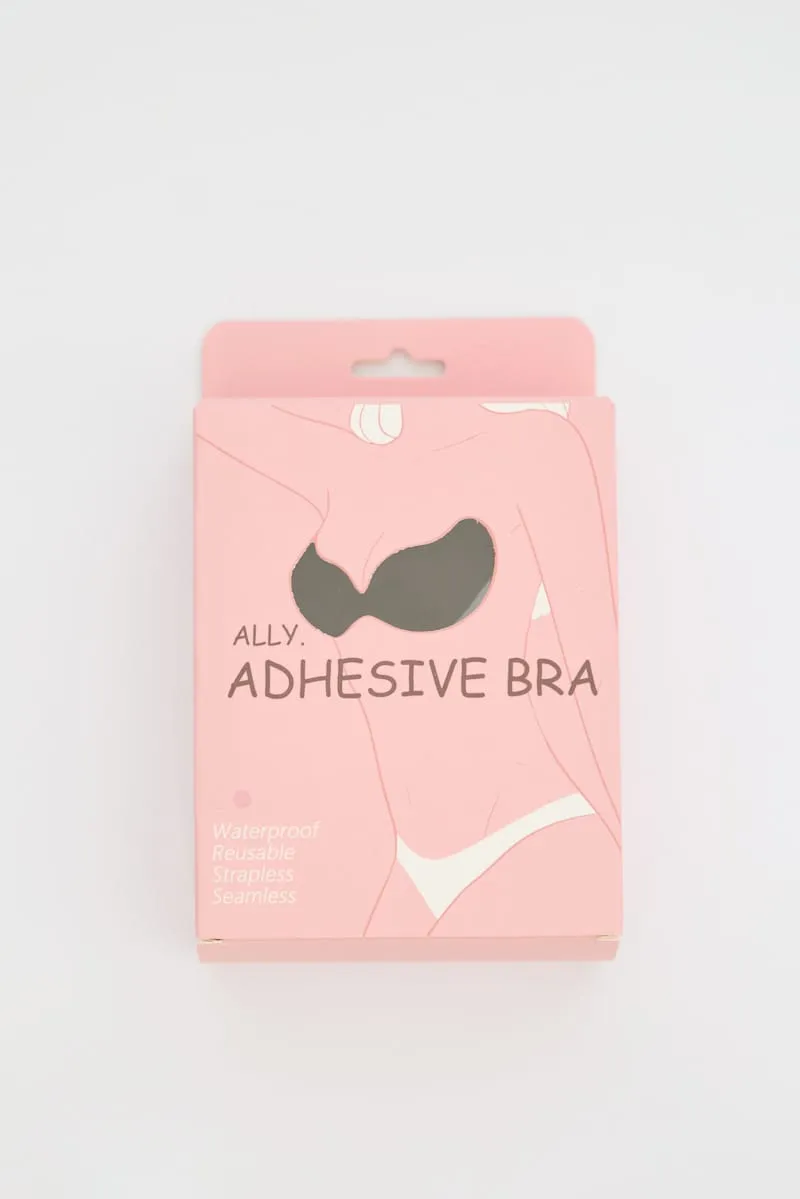 Black Invisible Adhesive Bra Push-up Strapless sold by Ally Fashion